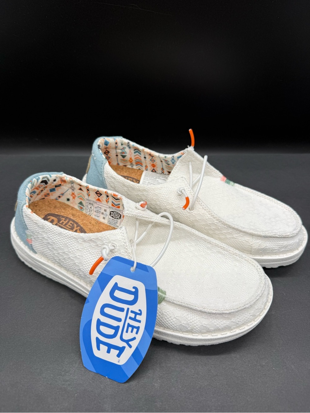Hey Dude Wendy Boho White Crochet Shoe Women's Size 6  NEW WITH TAGS